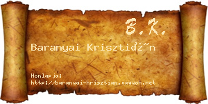 Baranyai Krisztián névjegykártya